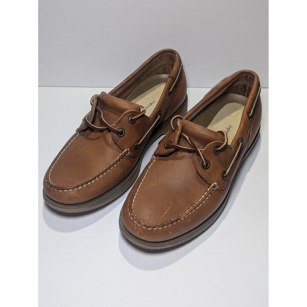 Rockport Perth Mens Brown Leather Boat Shoes Classic Loafers 2 Eyelet M7110